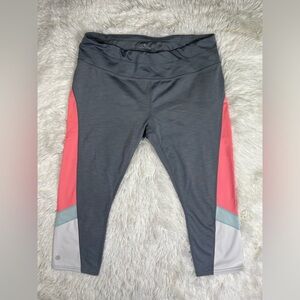 Athleta Grey Color Block Solar Capri size XL